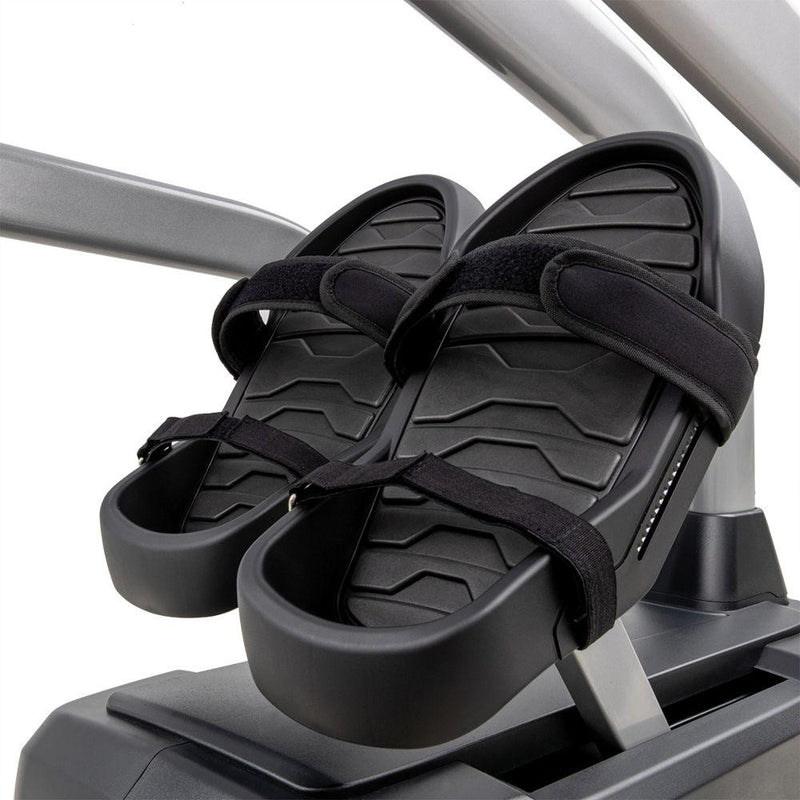 Spirit Fitness MS300 Rehabilitation Recumbent Stepper pedals with straps.