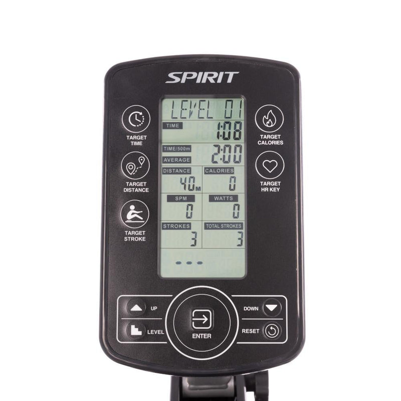 Spirit Fitness CRW800H2O Water Rower Monitor.