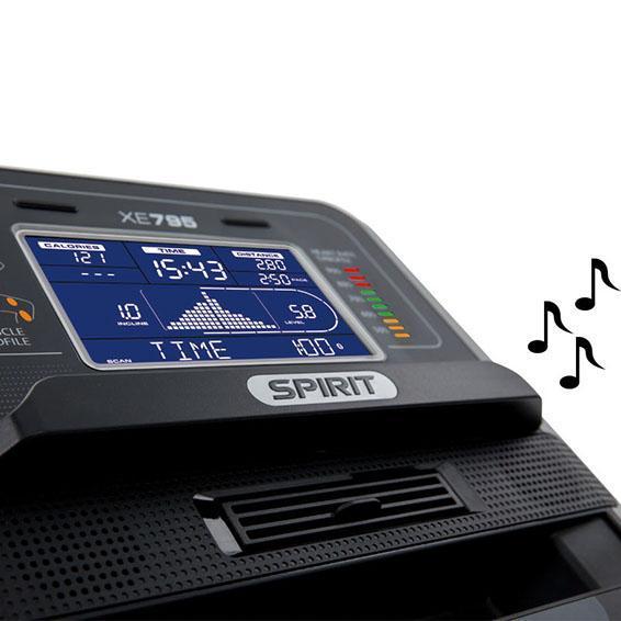 Spirit Fitness XE795 Elliptical bluetooth and speakers.