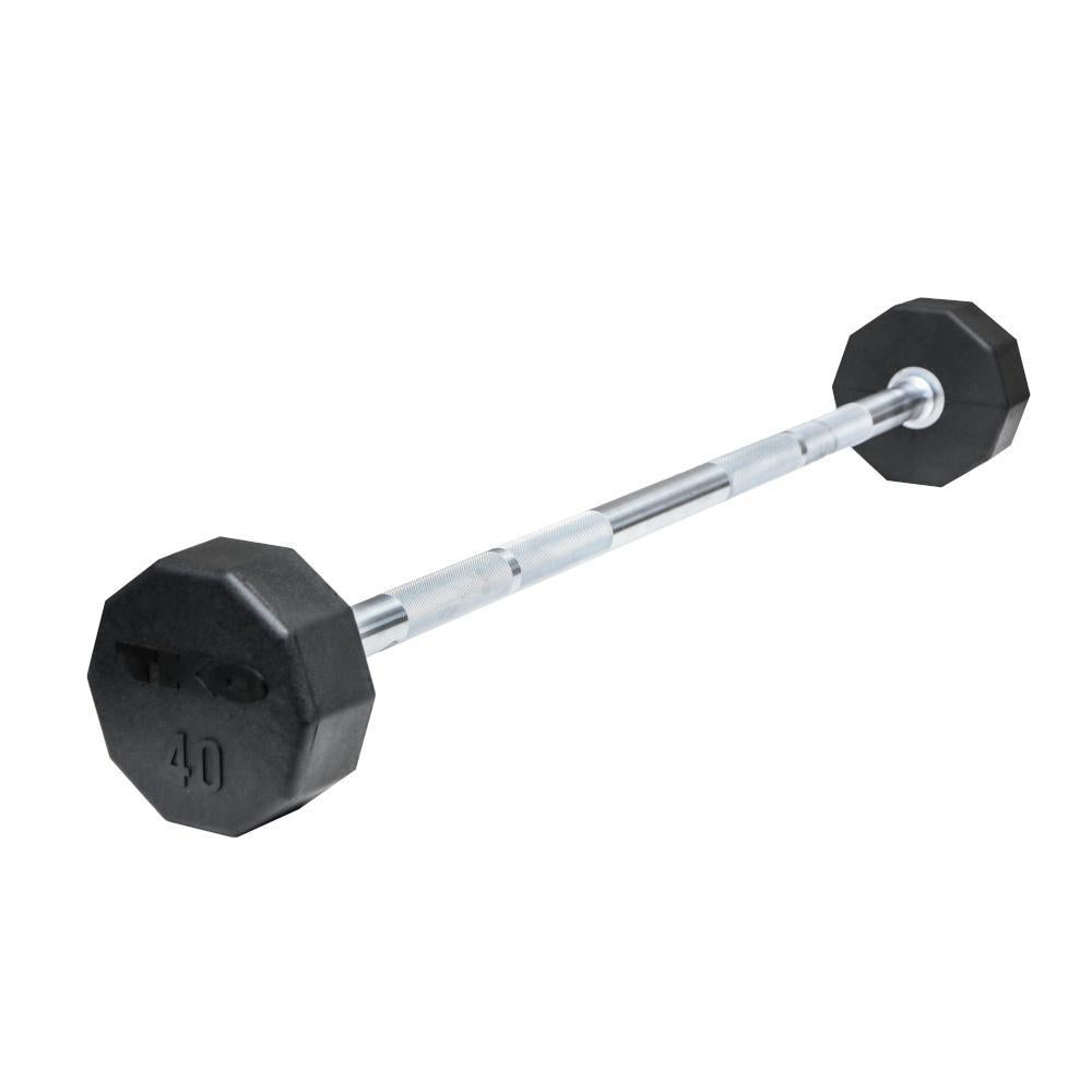 TKO 8 Sided 40 lb Fixed Rubber Barbell.