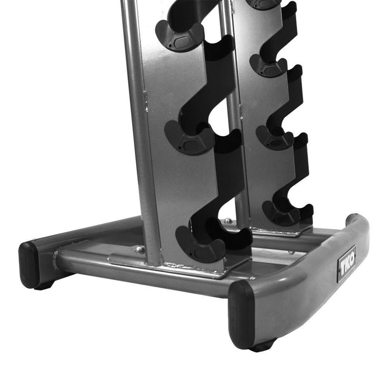 TKO 10 Pair Vertical Dumbbell Rack saddles and rubber feet.