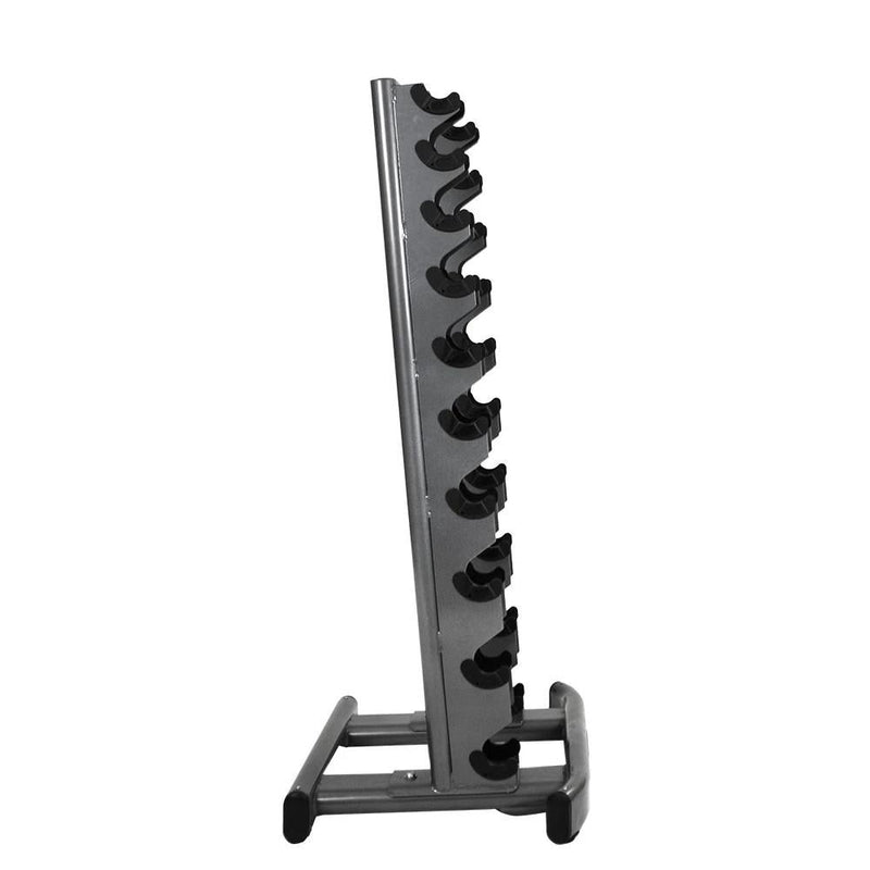 TKO 10 Pair Vertical Dumbbell Rack - side compact design..