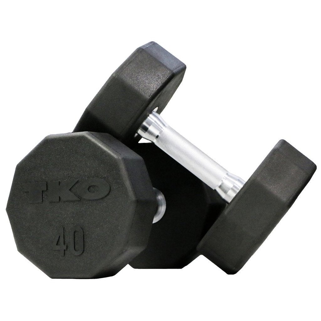 TKO 10 Sided Rubber Dumbbells 40 lb pair.
