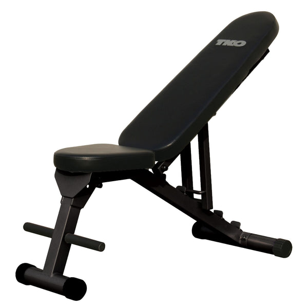 TKO 6350 Flat Incline Decline Folding Gym Workout Bench.