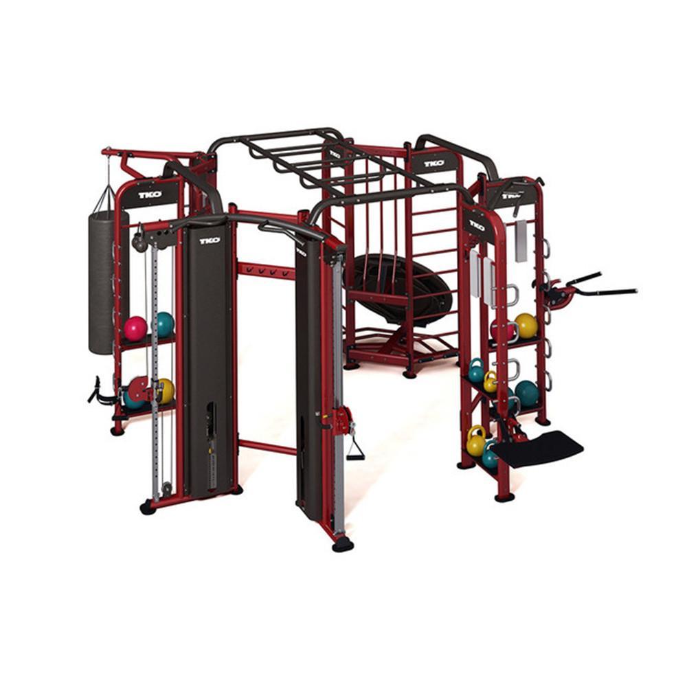 TKO 9900 Stretching+Boxing+Rebounder+Cables Station - Red Frame.