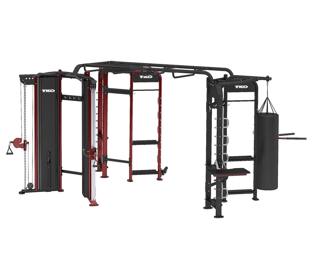TKO 9908 Stretching+Combat+Functional Trainer Group Training - Red Frame.