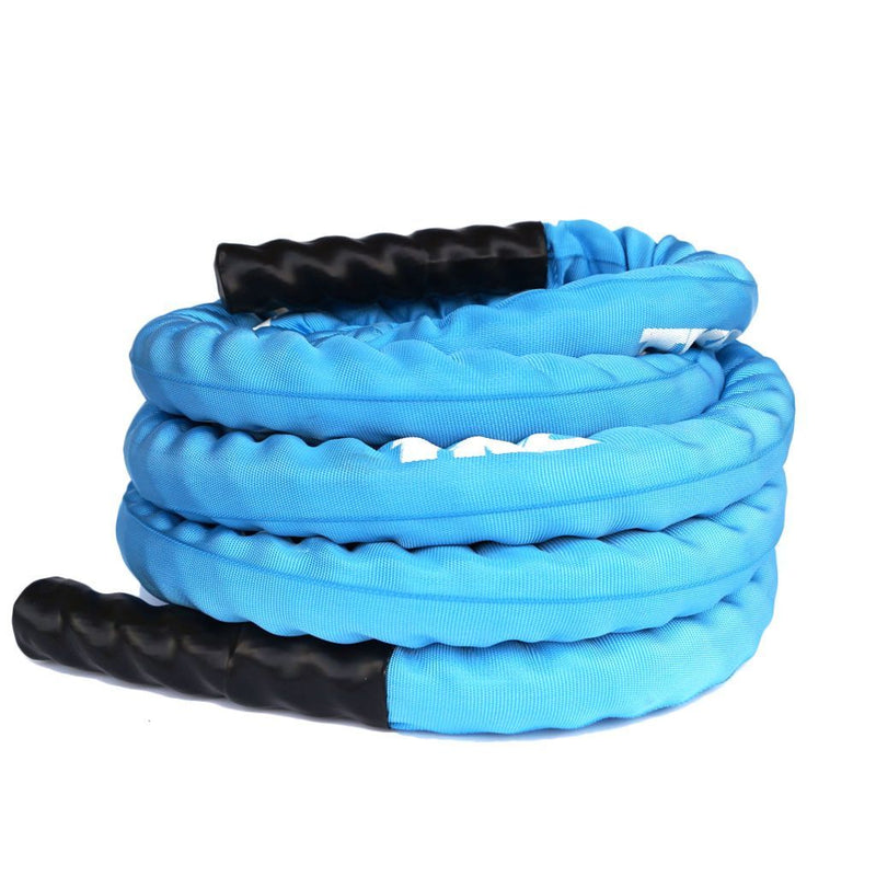 TKO Blue Deluxe Nylon Covered Battle Rope 30' long.