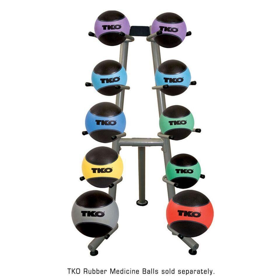 TKO Commercial Medicine Ball Rack with 10 balls.