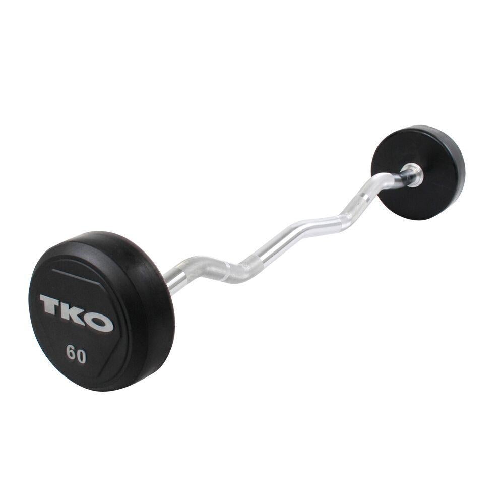 TKO Fixed Curled Rubber Barbells 20-110 lbs 
