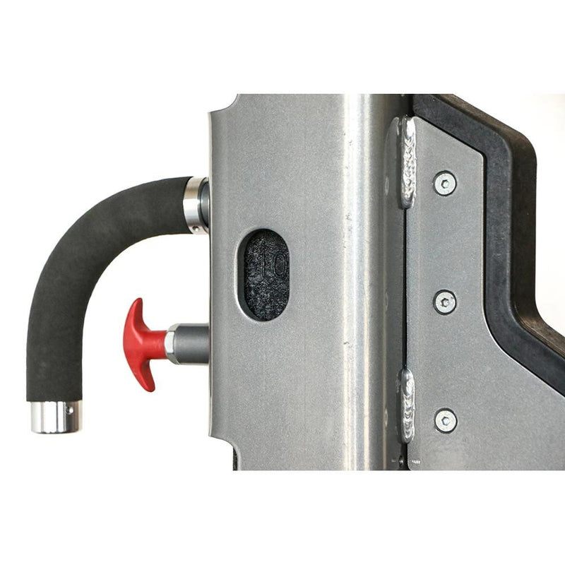TKO 921HR Elite Half Rack EZ pop pins and handle on the J-Hook.