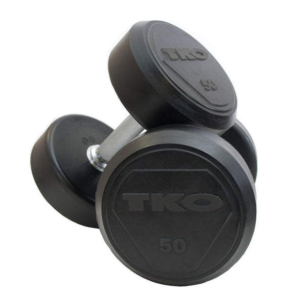 TKO Commercial Round Rubber Dumbbells.