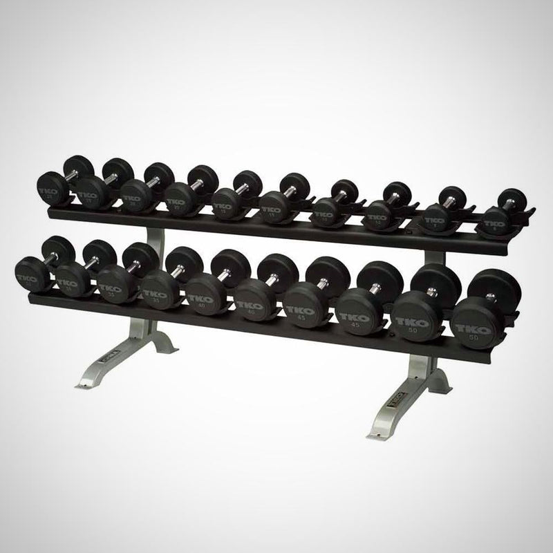 TKO Strength 10 Pair Pro Style Dumbbell Rack with Saddles 822CDR-B 