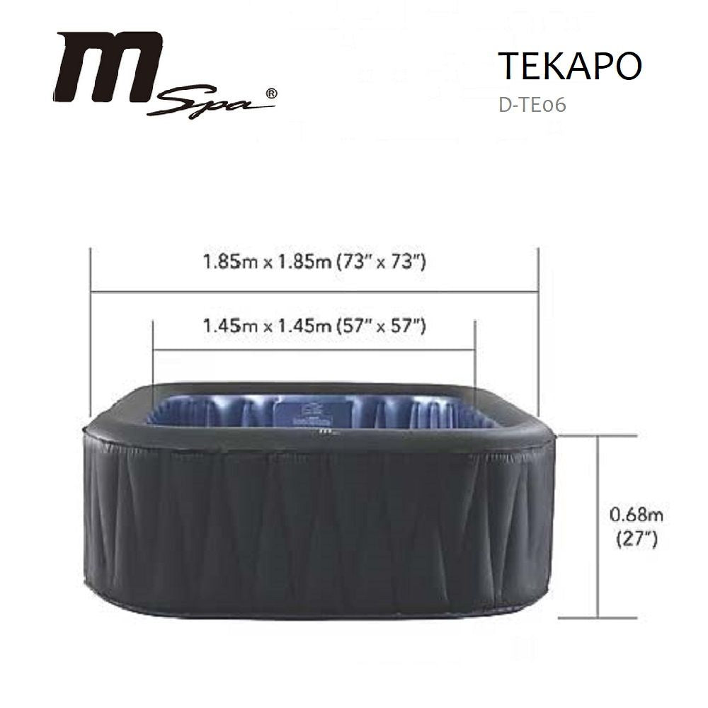 Pro6 M-SPA Tekapo Inflatable 6 Person Hot Tub - Dimensions.