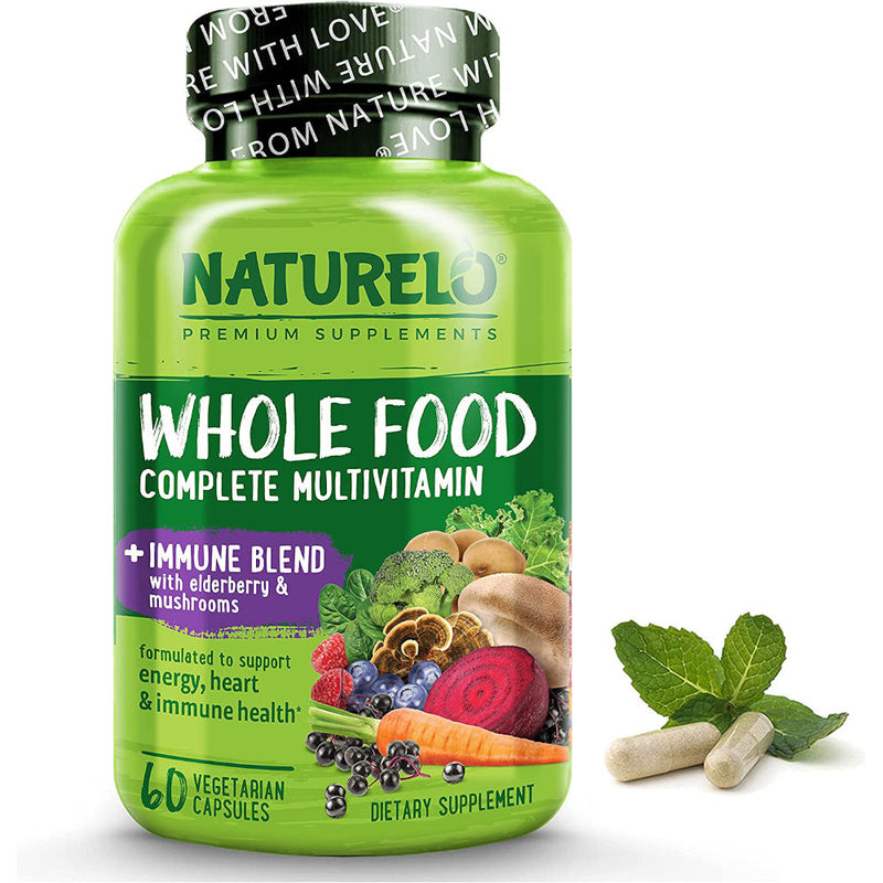 Naturelo Whole Food Multivitamin + Immune Blend 60 Vegan Caps.